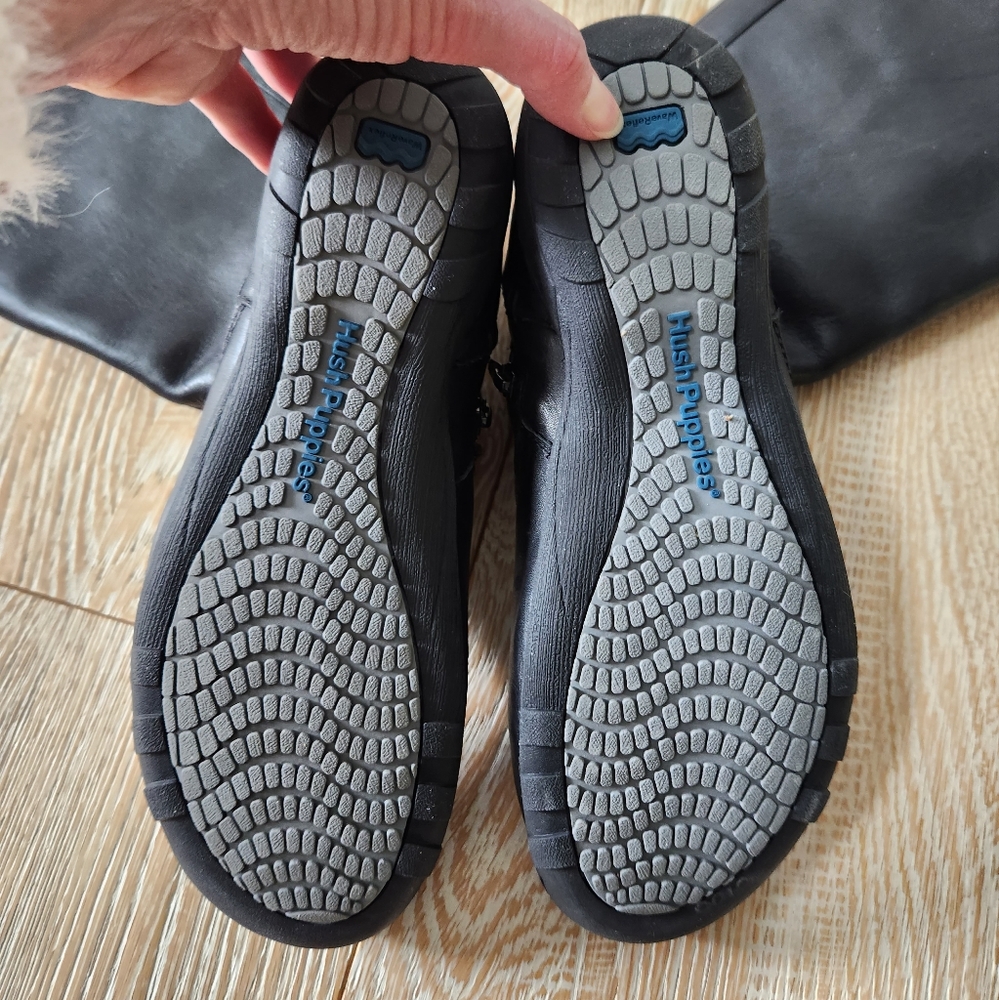 Hush puppies black leather boots - Picture 4 of 6